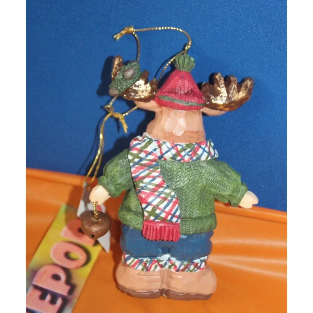 Vintage American Greetings Carlton Reindeer In Winter Gear Holiday Ornament